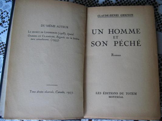Un homme et son péché 1933 / Éditions du Totem