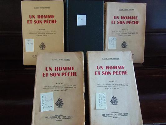 5 exemplaires Un homme et son péché 1941 / Éditions du Vieux Chêne