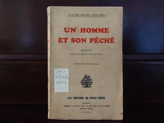 Un homme et son péché 1943 / Éditions du Vieux Chêne