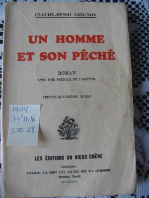 Un homme et son péché 1944 / Éditions du Vieux Chêne