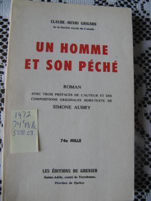 Un homme et son péché 1972 / Éditions du Grenier